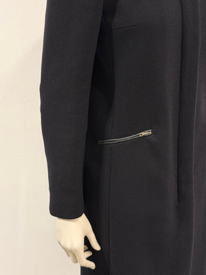 A/W1999 Prada wool long coat with leather details