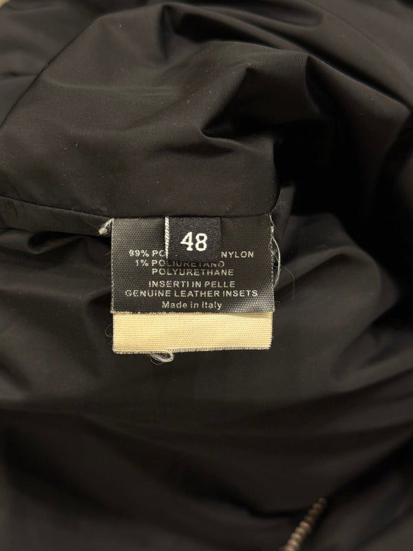 2000s Gucci nylon puffer jacket with leather details