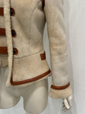 Roberto Cavalli shearling jacket with contrast leather details