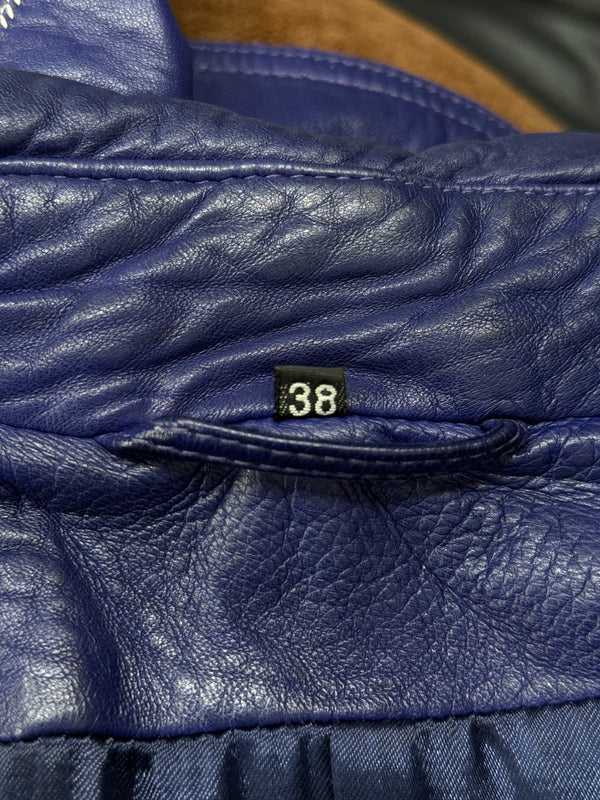 1980s Claude Montana embroidered sleeve leather jacket
