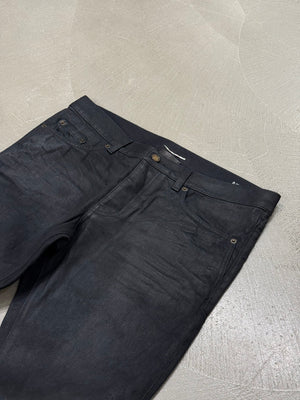 2020 Saint Laurent D18 slim fit coated denim