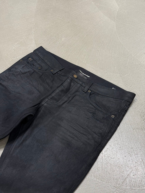 2020 Saint Laurent D18 slim fit coated denim