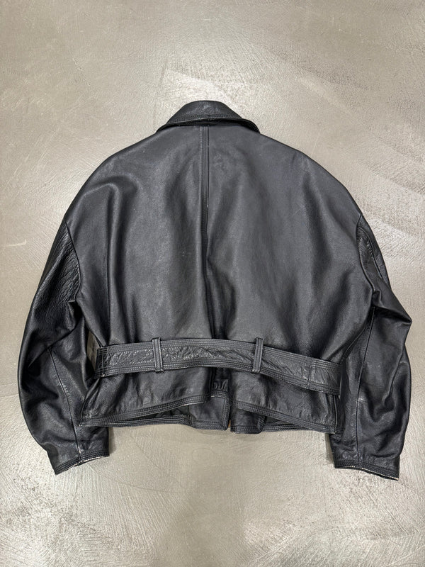 S/S 1992 Dolce & Gabbana leather biker boxy jacket