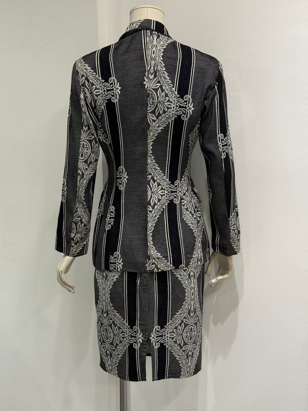 2000s Jean Paul Gaultier paisley set blazer skirt