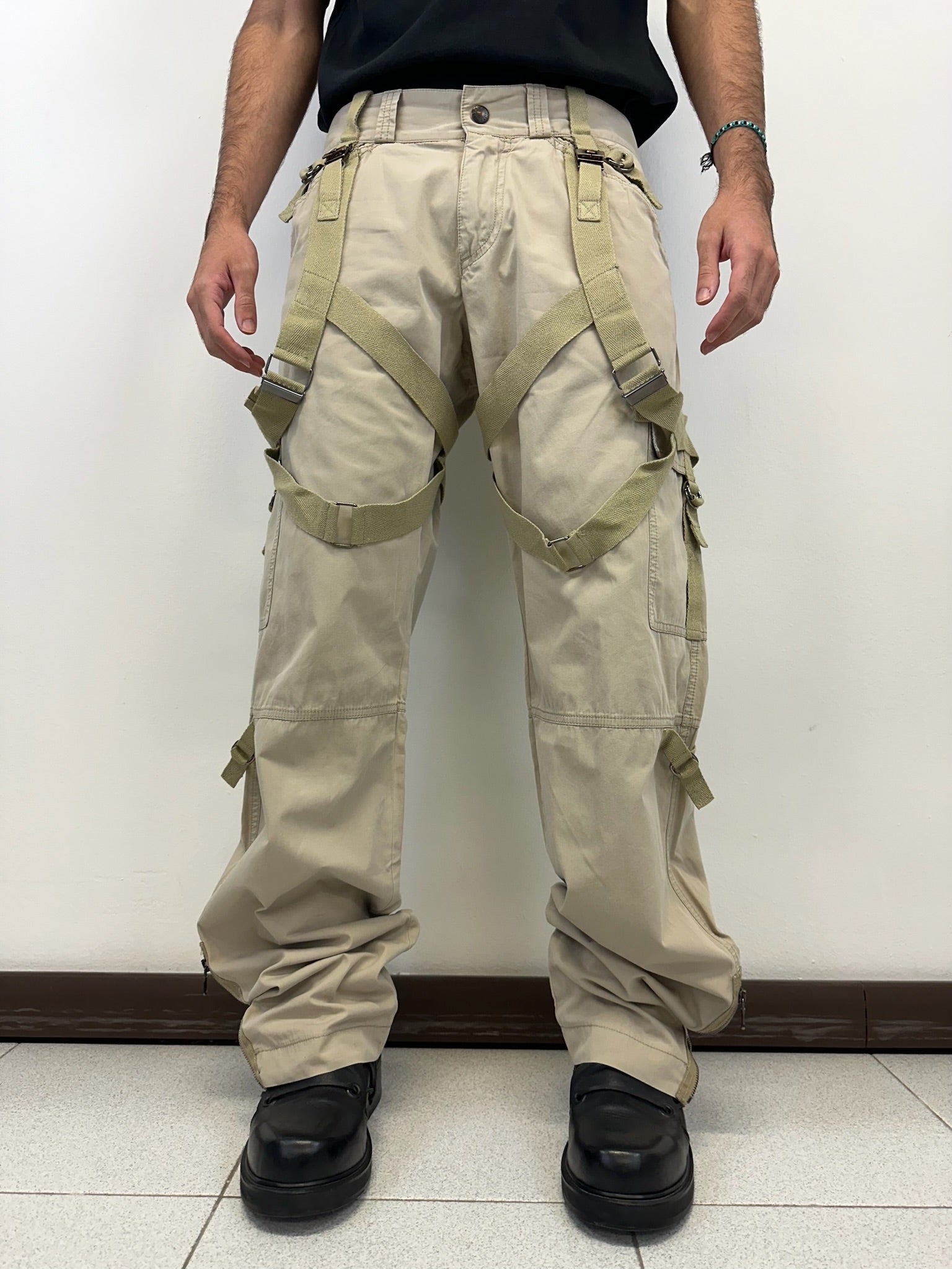 SS2004 Dolce & Gabbana Bondage parachute cargo pants
