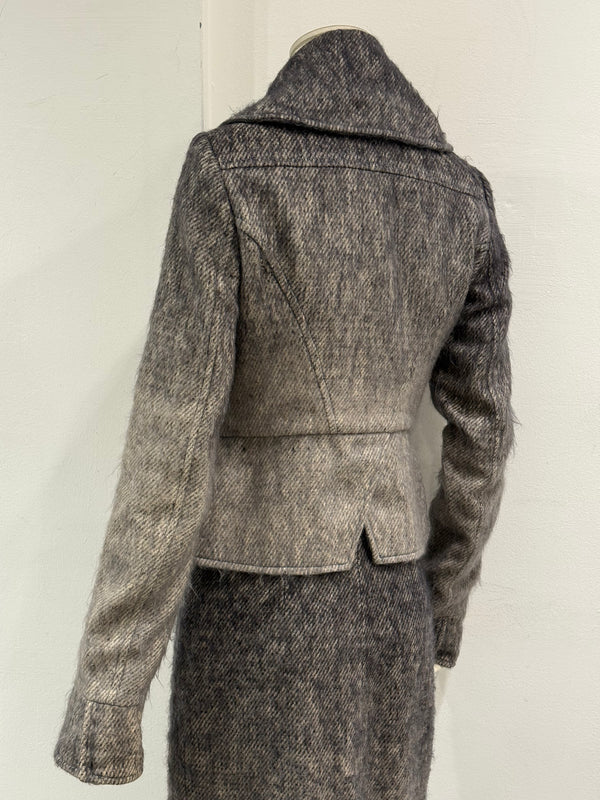 2000s Roberto Cavalli gradient knit skirt suit