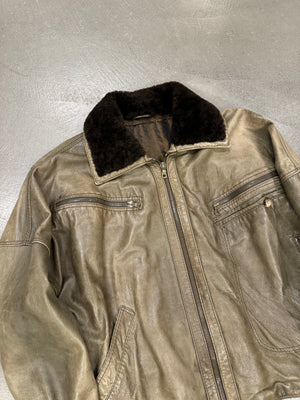 1980s Gianni Versace iconic leather bomber jacket