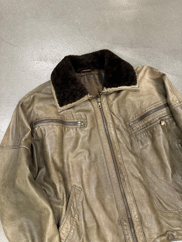 1980s Gianni Versace iconic leather bomber jacket