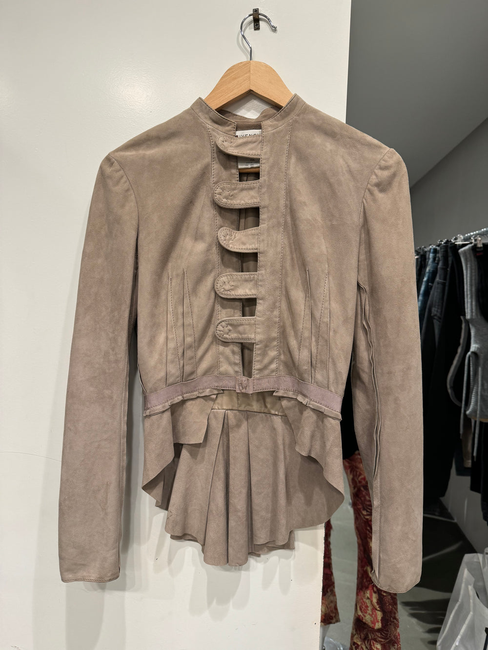 2000s Givenchy goat leather paneled jacket