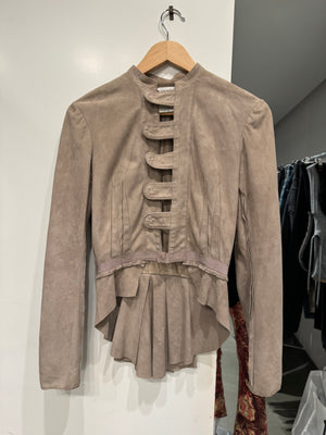 2000s Givenchy goat leather paneled jacket