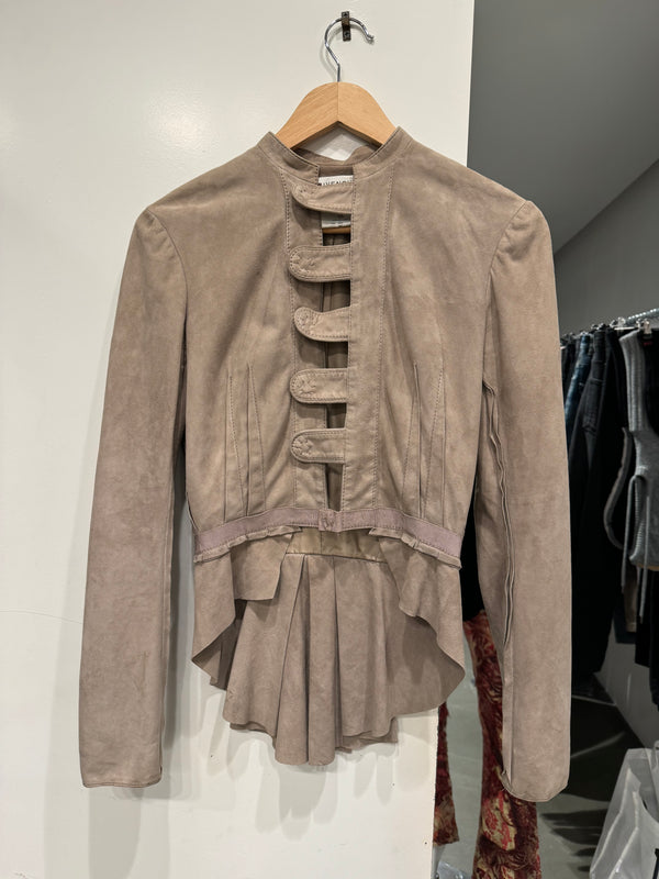 2000s Givenchy goat leather paneled jacket