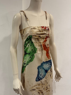 2000s Cavalli butterfly print dress