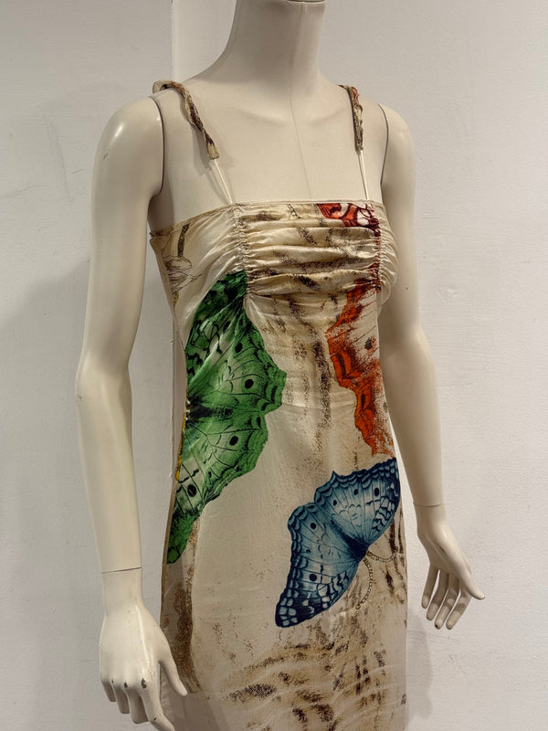 2000s Cavalli butterfly print dress