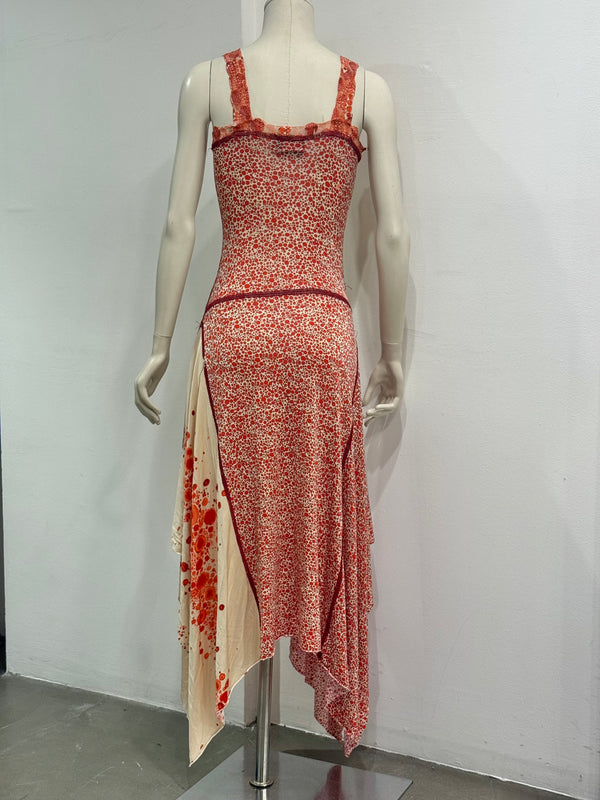 S/S2004 Jean Paul Gaultier red spots print long dress