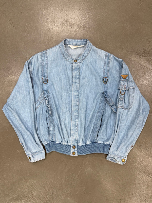 1980s Giorgio Armani bondage parachute denim jacket