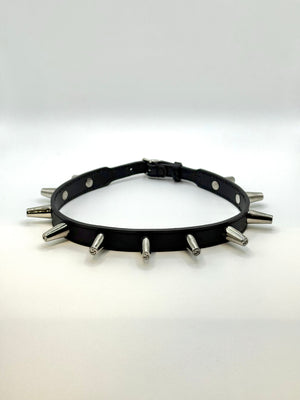 2000s Gucci spike leather chocker necklace