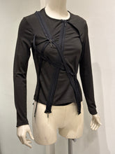 Load image into Gallery viewer, A/W2003 Plein Sud multi zipper asymmetrical bondage top
