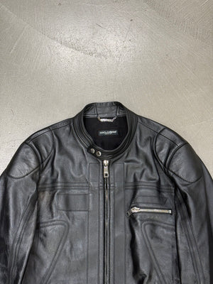 2020s Dolce & Gabbana moto biker leather jacket