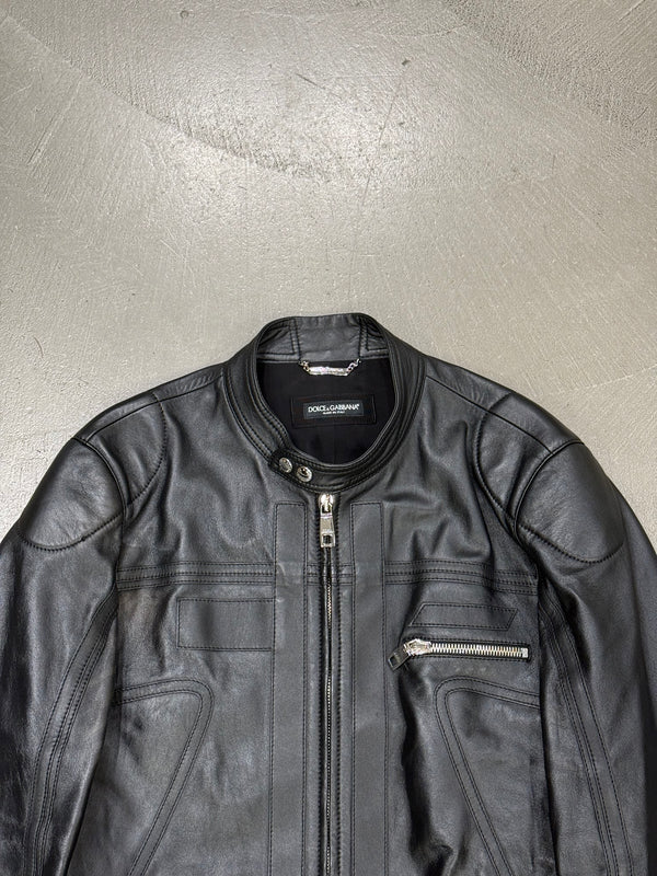 2020s Dolce & Gabbana moto biker leather jacket