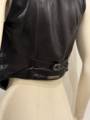 1990s Chrome Hearts leather vest