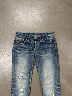 2000s Hysteric Glamour distressed flared denim jeans