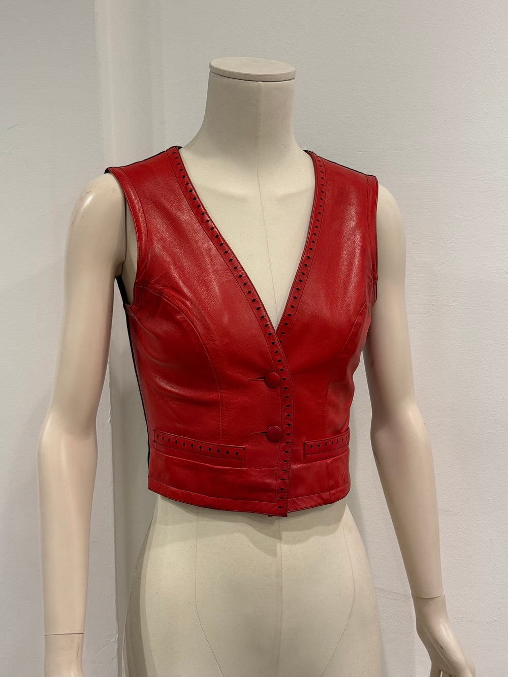 2000s Plein Sud red leather vest