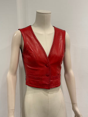 2000s Plein Sud red leather vest