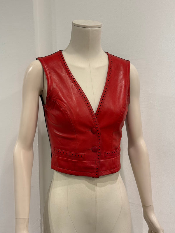 2000s Plein Sud red leather vest