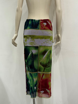 1998 Jean Paul Gaultier cathedral glass mesh skirt
