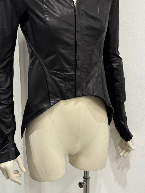 A/W2009 Rick Owens reinforced shoulders leather jacket