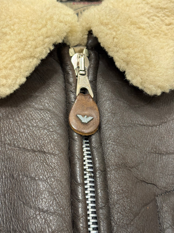 1990s Armani shearling aviator bomber jacket