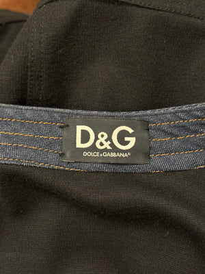2000s Dolce & Gabbana denim trim cropped jacket