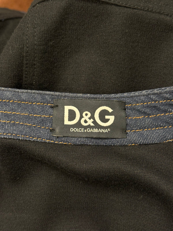 2000s Dolce & Gabbana denim trim cropped jacket
