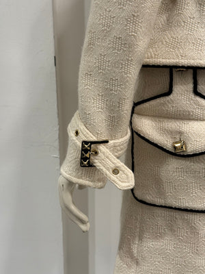 2000s Roberto Cavalli tweed set jacket & skirt