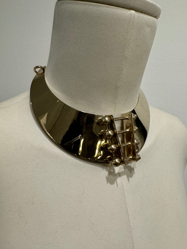 2000s Roberto Cavalli metallic chocker necklace