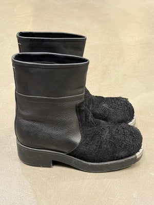 2023 Maison Margiela mixed-leather square-toe boots