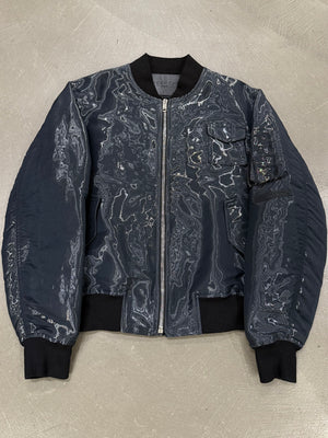2021 Givenchy liquid metal iridescent bomber