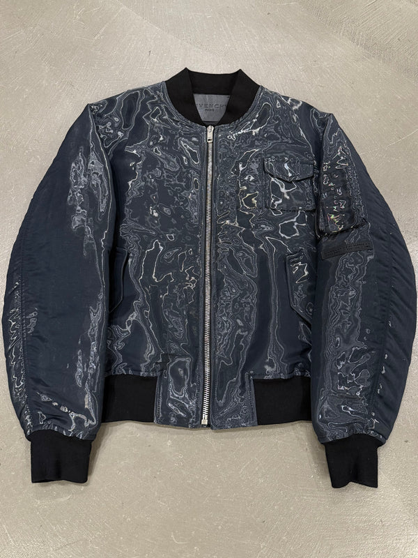 2021 Givenchy liquid metal iridescent bomber
