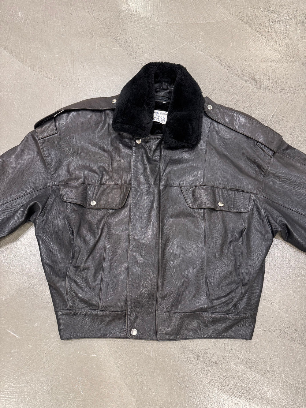 1980s Claude Montana leather bomber jacket with removable lining