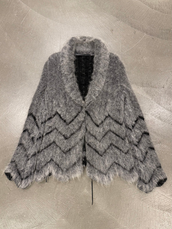 2000s Roberto Cavalli mohair paneled cardigan