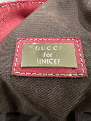 2008 Gucci x Unicef Indy GG canvas snakeskin hobo bag