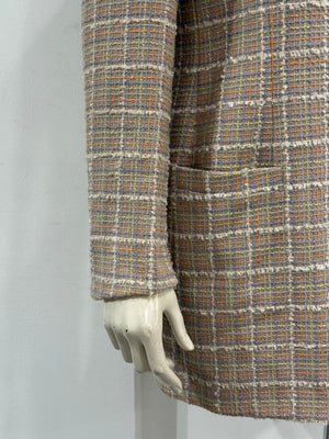 1990s Salvatore Ferragamo checked wool coat