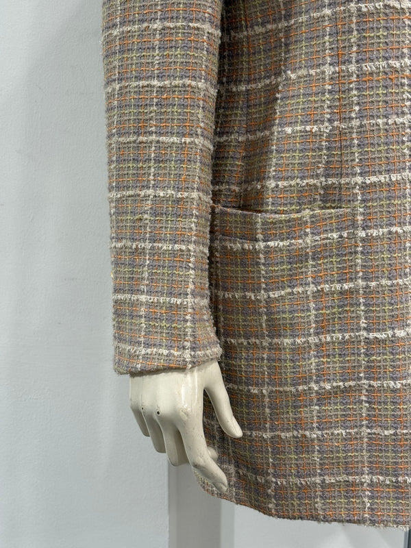 1990s Salvatore Ferragamo checked wool coat