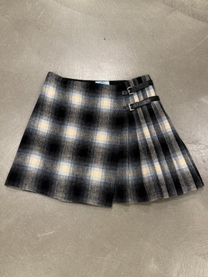 2011 Prada plaid tartan kilt mini skirt