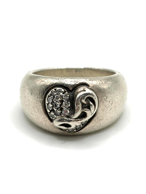 Chrome Hearts diamond heart in band ring