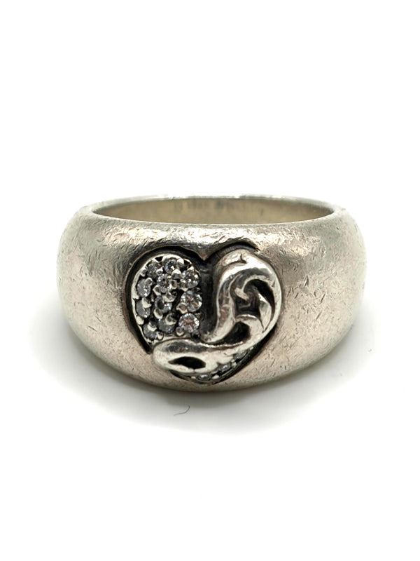 Chrome Hearts diamond heart in band ring