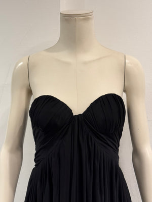 S/S2005 Alexander McQueen strapless draped chiffon mini dress