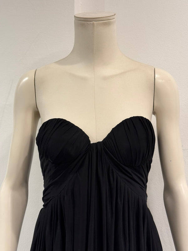 S/S2005 Alexander McQueen strapless draped chiffon mini dress