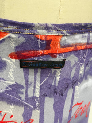 1990s Jean Paul Gaultier cloud print slip dress