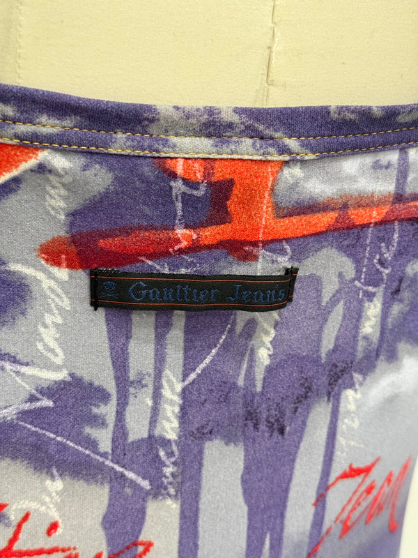 1990s Jean Paul Gaultier cloud print slip dress